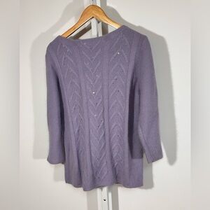 Hong Kong 90’s Angora White Stag Lambswool Knit Sweater Y2K Lavender grandma